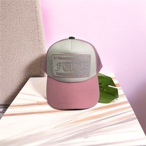 Chrome Hearts Travel Hat Sun Hat Embroidered Pink Logo